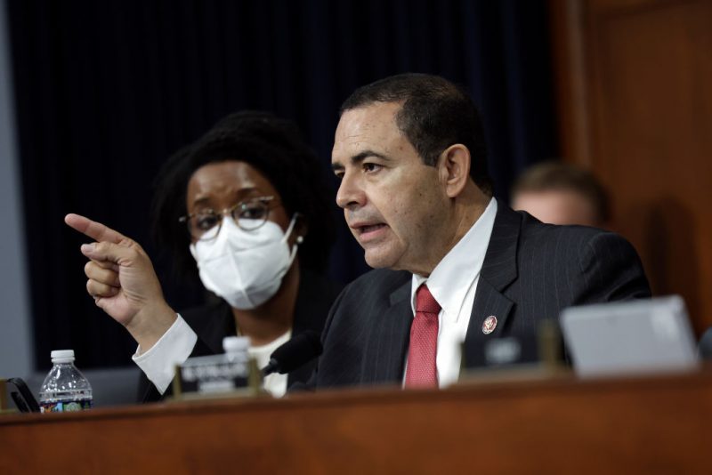 WASHINGTON, DC - APRIL 27: U.S. Rep. Henry Cuellar (D-TX) questions U.S. Homeland Security Secretary Alejandro Mayorkas as he testifies before a House Appropriations Subcommittee on April 27, 2022 in Washington, DC. Mayorkas testified on the fiscal year 2023 budget request for the Department of Homeland Security. (Photo by Kevin Dietsch/Getty Images)