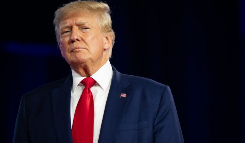 DALLAS, TEXAS - AUGUST 06: Former U.S. President Donald Trump speaks at the Conservative Political Action Conference (CPAC) at the Hilton Anatole on August 06, 2022 in Dallas, Texas. CPAC began in 1974, and is a conference that brings together and hosts conservative organizations, activists, and world leaders in discussing current events and future political agendas. (Photo by Brandon Bell/Getty Images)