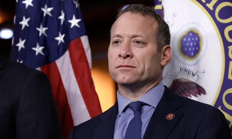 Rep. Gottheimer Discusses New Holocaust Education Bill WASHINGTON, DC - JANUARY 27: Rep. Josh Gottheimer (D-NJ) listens during a press conference on new legislation to support Holocaust education nationwide at the U.S. Capitol Building on January 27, 2023 in Washington, DC. A bipartisan group of House Members held the press conference to commemorate International Holocaust Remembrance Day and share their stories about their Jewish family members or Jewish constituents in their district. (Photo by Anna Moneymaker/Getty Images)
