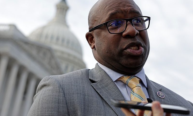 Rep. Bowman Is Joined By TikTok Users To Speak Out Against Banning The App WASHINGTON, DC - MARCH 22: U.S. Rep. Jamaal Bowman (D-NY) speaks to reporters after a news conference on TikTok in front of the U.S. Capitol on March 22, 2023 in Washington, DC. TikTok CEO Shou Zi Chew will testify before the House Energy and Commerce Committee tomorrow on whether the video-sharing app is safeguarding user data on the platform. (Photo by Alex Wong/Getty Images)