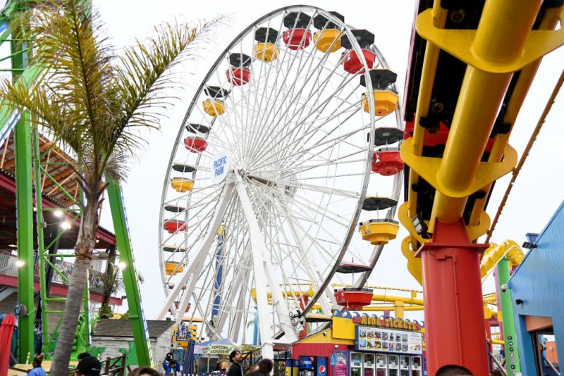 SANTA MONICA, CALIFORNIA - MAY 17: View of Ferris wheel during Primo Park After Dark hosted by Amazon Freevee and Universal Television at Pacific Park on the Santa Monica Pier on May 17, 2023 in Santa Monica, California. (Photo by Jon Kopaloff/Getty Images for Amazon Freevee)