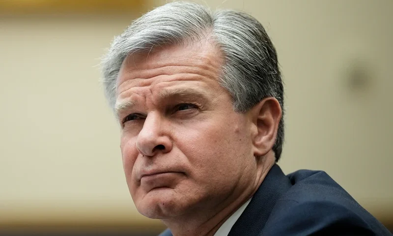 FBI Director Wray Testifies Before House Judiciary Committee WASHINGTON, DC - JULY 12: FBI Director Christopher Wray testifies during a House Judiciary Committee about oversight of the Federal Bureau of Investigation on Capitol Hill July 12, 2023 in Washington, DC. Conservative House Republicans claim that the FBI and other federal law enforcement agencies have been "weaponized" against conservatives, including former U.S. President Donald Trump and his allies. Wray defended the FBI workforce, emphasizing that the agency protects Americans every day "from a staggering array of threats." (Photo by Drew Angerer/Getty Images)