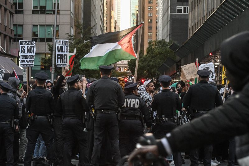 Pro-Palestinian Activists Gather For A Day Of Action
NEW YORK, NEW YORK - OCTOBER 13: Pro-Palestinian activists participate in a rally on October 13, 2023 in New York City. Across the country and around the world, people are holding rallies and vigils for both Palestinians and Israelis following the surprise attack by Hamas on October 7. (Photo by Stephanie Keith/Getty Images)