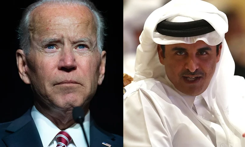 L| US-POLITICS-BIDEN Former US Vice President Joe Biden speaks during the First State Democratic Dinner in Dover, Delaware, on March 16, 2019. (Photo by SAUL LOEB / AFP) (Photo by SAUL LOEB/AFP via Getty Images) R| 17th IAAF World Athletics Championships Doha 2019 - Day One DOHA, QATAR - SEPTEMBER 27: Sheikh Tamim bin Hamad Al Thani attends the Opening Ceremony on day one of 17th IAAF World Athletics Championships Doha 2019 at Khalifa International Stadium on September 27, 2019 in Doha, Qatar. (Photo by Alexander Hassenstein/Getty Images for IAAF)