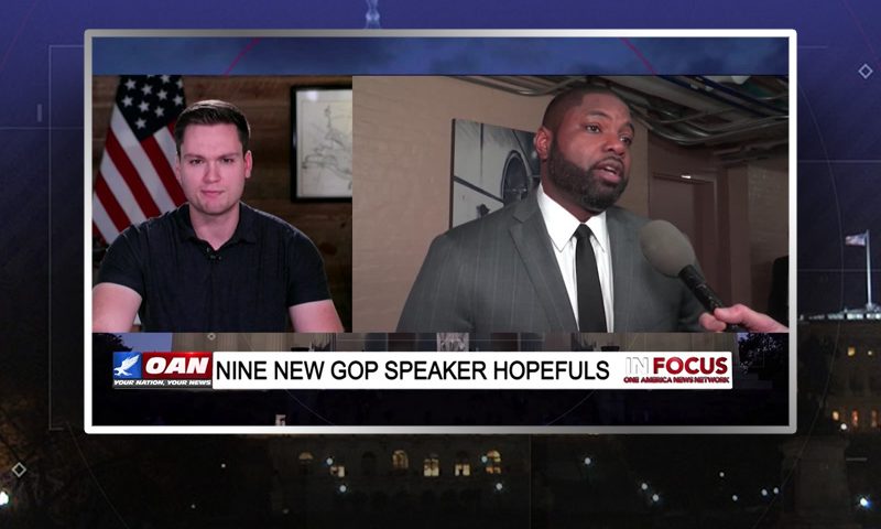 Video still from In Focus on One America News Network during an interview with the guest, Luke Ball.