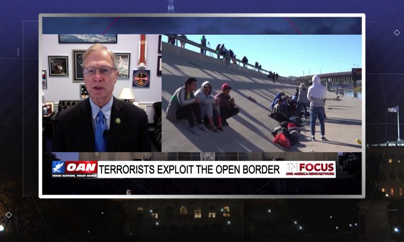 Video still from In Focus on One America News Network during an interview with the guest, Rep. Brian Babin.