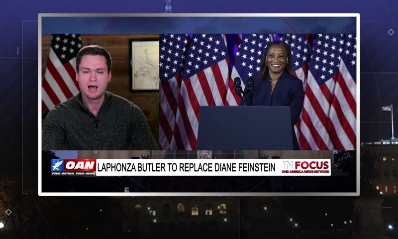 Video still from Luke Ball's interview with In Focus on One America News Network