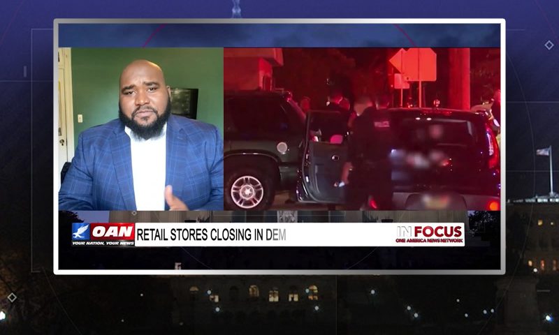 Video still from Daquawn Bruce's interview with In Focus on One America News Network