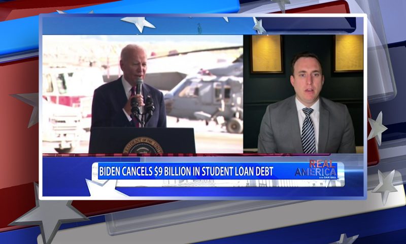 Video still from Mike Yoder's interview with Real America on One America News Network