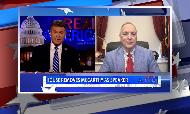 Video still from Rep. Andy Biggs' interview with Real America on One America News Network