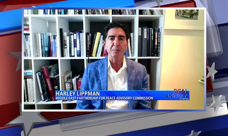 Video still from In Focus on One America News Network during an interview with the guest, Harley Lippman.