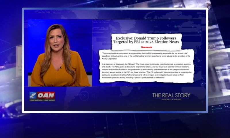 Video still from The Real Story on One America News Network