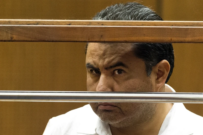 Naason Joaquin Garcia, the leader of the La Luz del Mundo, Spanish for The Light of the World, appears in Los Angeles County Superior Court, on June 5, 2019. (AP Photo/Damian Dovarganes, File).