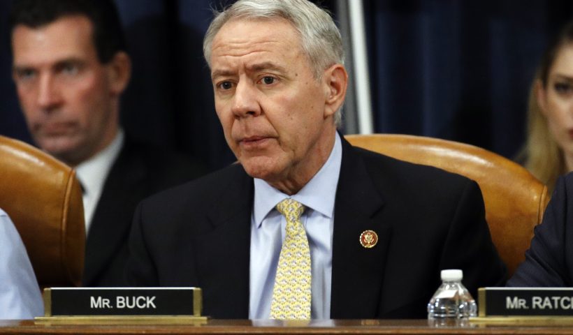 WASHINGTON, DC - DECEMBER 13: Rep. Ken Buck, R-Colo., votes no on the first article of impeachment as the House Judiciary Committee holds a public hearing to vote on the two articles of impeachment against U.S. President Donald Trump in the Longworth House Office Building on Capitol Hill December 13, 2019 in Washington, DC. The articles charge Trump with abuse of power and obstruction of Congress. House Democrats claim that Trump posed a 'clear and present danger' to national security and the 2020 election based on his dealings with Ukraine. (Photo by Patrick Semansky-Pool/Getty Images)
