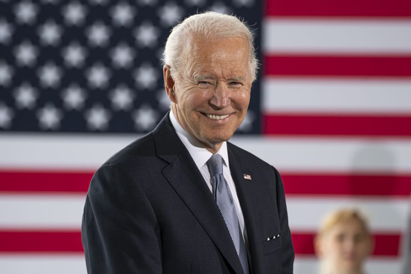 PORTLAND, OR - APRIL 21: U.S. President Joe Biden delivers remarks on infrastructure at the Portland Air National Guard base on April 21, 2022 in Portland, Oregon. The speech marks the beginning of the president's multi-day trip to the Northwest, with stops in Portland and Seattle, Washington. (Photo by Nathan Howard/Getty Images)