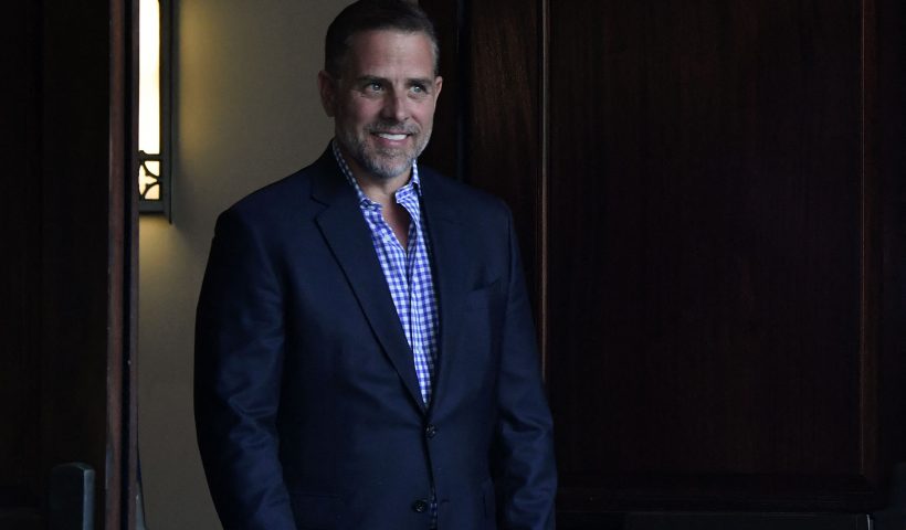 US President Joe Biden's son Hunter Biden exits Holy Spirit Catholic Church after attending mass with his father (out of frame) in Johns Island, South Carolina on August 13, 2022. (Photo by Nicholas Kamm / AFP) (Photo by NICHOLAS KAMM/AFP via Getty Images)