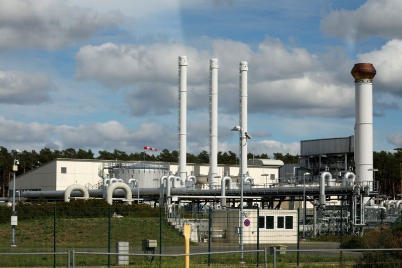 A photo taken on August 30, 2022 shows the site of Gascade and Deutsche ReGas where it is planned to feed the existing OPAL/NEL pipeline network with liquefied natural gas (LNG) in Lubmin, northeastern Germany, close to the border with Poland. - Lubmin's industrial infrastructure includes a receiving and distribution station for the Nord Stream 1 pipeline and is also the place where the finally canned Nord Stream 2 pipeline for more gas from Russia comes to shore. The construction of a terminal to receive LNG at the site is planned. (Photo by Odd ANDERSEN / AFP) (Photo by ODD ANDERSEN/AFP via Getty Images)