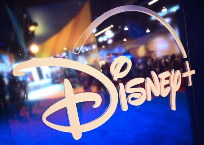 US-Entertainment-film-Disney-D23 Fans are reflected in Disney+ logo during the Walt Disney D23 Expo in Anaheim, California on September 9, 2022. (Photo by Patrick T. FALLON / AFP) (Photo by PATRICK T. FALLON/AFP via Getty Images)
