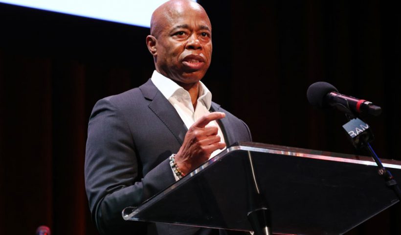 NEW YORK, NEW YORK - JANUARY 17: New York City Mayor Eric Adams speaks onstage at the 36th Annual Brooklyn Tribute to Dr. Martin Luther King, Jr. at Brooklyn Academy of Music on January 17, 2022 in New York City. (Photo by Astrid Stawiarz/Getty Images for Brooklyn Academy of Music )