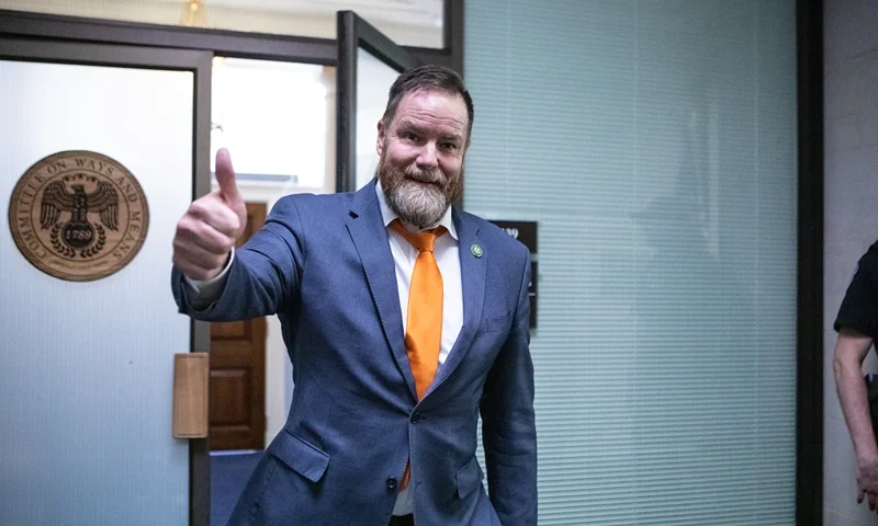 WASHINGTON, DC - OCTOBER 24: U.S. Rep. Aaron Bean (R-FL) departs the House Committee on Ways and Means in Longworth House Office Building after the Republican conference voted to nominate Rep. Mike Johnson to be Speaker of the House on October 24, 2023 in Washington, DC. (Photo by Anna Rose Layden/Getty Images)