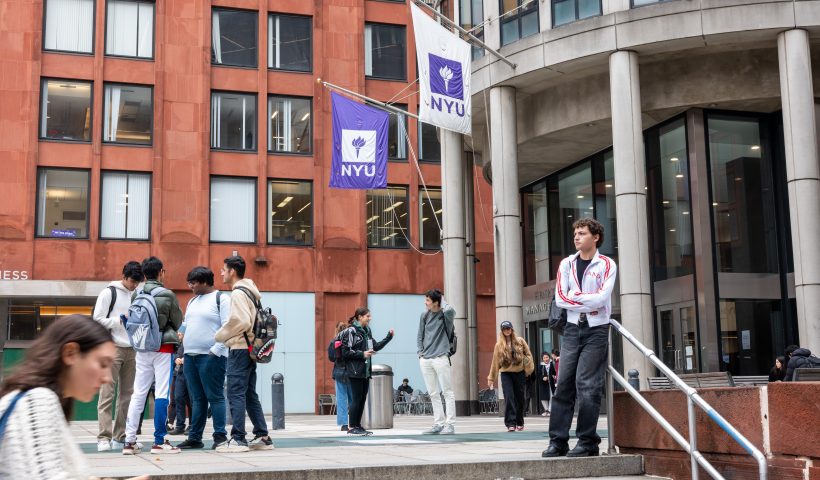 NEW YORK, NEW YORK - OCTOBER 30: People walk by New York University (NYU) as tensions between supporters of Palestine and Israel increase on college campuses across the nation on October 30, 2023 in New York City. The Biden administration is announcing new actions in an attempt to crack down on antisemitic incidents on college campuses following the Hamas terror attacks on Israel. Many Jewish and Israeli students have felt threatened after large and vocal demonstrations against the fighting in Gaza broke out at numerous universities. (Photo by Spencer Platt/Getty Images)