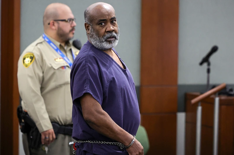 Tupac Murder Suspect Duane Davis Appears In A Vegas Court For A Third Time For His Postponed Arraignment
LAS VEGAS, NEVADA - NOVEMBER 02: Duane Davis appears in Clark County District Court to plead not guilty at an arraignment at the Regional Justice Center on November 02, 2023 in Las Vegas, Nevada. Davis was indicted on murder charges for his involvement in the killing of rapper Tupac Shakur in 1996. (Photo by Ethan Miller/Getty Images)