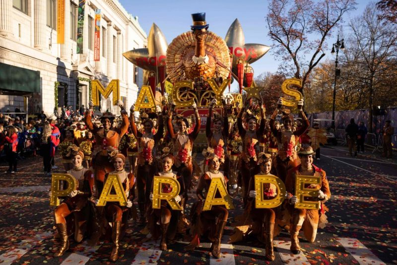 Performers take part in the 97th Annual Macy's Thanksgiving Day Parade in New York on November 23, 2023. (Photo by Yuki IWAMURA / AFP) (Photo by YUKI IWAMURA/AFP via Getty Images)