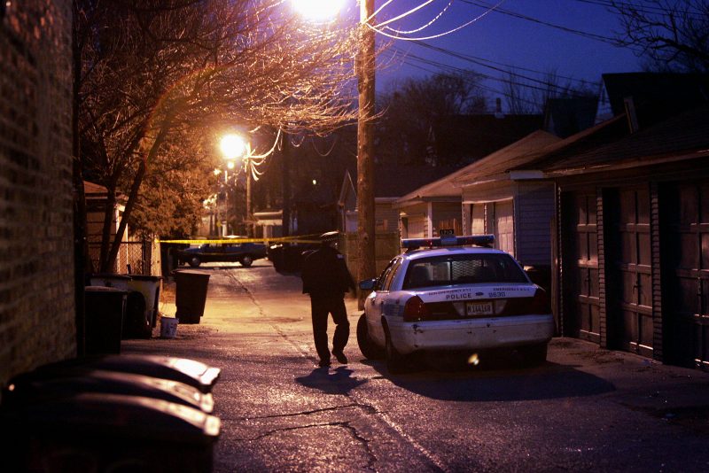CHICAGO - MARCH 10: Chicago Police secure the area around a residence on the city's northwest side believed to be the home of suspected murderer Bart Ross March 10, 2005 in Chicago, Illinois. A note claiming responsibility for the February 28 murders of Michael Lefkow and Donna Humphrey, the husband and mother of United States District Judge Joan Lefkow was found in Ross? car following his suicide after police stopped his car last night in Wisconsin. White supremacist Matt Hale, leader of the World Church of the Creator, who is in prison for soliciting the murder of Judge Lefkow after she ruled against him in a case of trademark infringement had been considered an important link to killings. (Photo by Scott Olson/Getty Images)