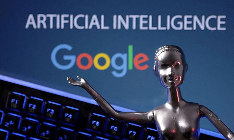 Google logo and AI Artificial Intelligence words are seen in this illustration taken, May 4, 2023. REUTERS/Dado Ruvic/Illustration