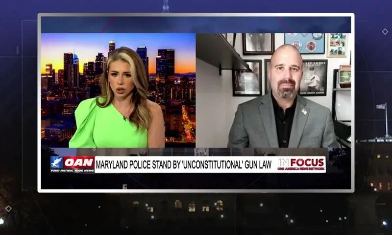 Video still from In Focus on One America News Network showing a split screen of the host on the left side, and on the right side is the guest, Luis Valdez.