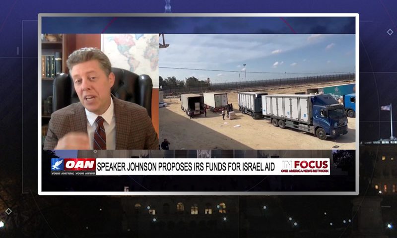 Video still from In Focus on One America News Network during an interview with the guest, Brad Wells.