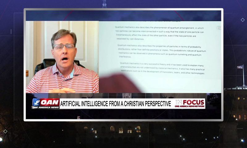 Video still from In Focus on One America News Network during an interview with the guest, Brandon Holthaus.