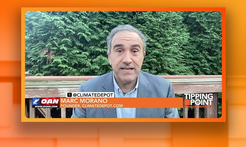 Video still from Tipping Point on One America News Network during an interview with the guest, Marc Morano.