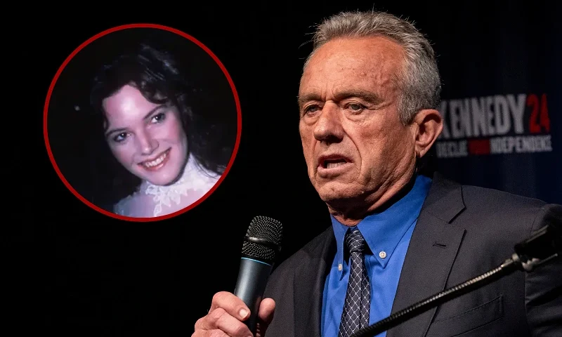 (L) BLOOMINGTON, IN - APRIL 3: Robert F. Kennedy Jr. and Emily Ruth Black photographed after getting married on April 3, 1982 in her hometown of Bloomington, Indiana. (Photo by PL Gould/IMAGES/Getty Images) / (R) MIAMI, FLORIDA - OCTOBER 12: Independent presidential candidate Robert F. Kennedy Jr. speaks during a campaign event "Declare Your Independence Celebration" at Adrienne Arsht Center for the Performing Arts of Miami-Dade County on October 12, 2023 in Miami, Florida. Miami is the first stop of three that Robert F. Kennedy Jr. will do in Florida with his Declare Your Independence Celebration event, announcing that he dropped his Democratic bid for president and will run as an independent candidate. (Photo by Eva Marie Uzcategui/Getty Images)