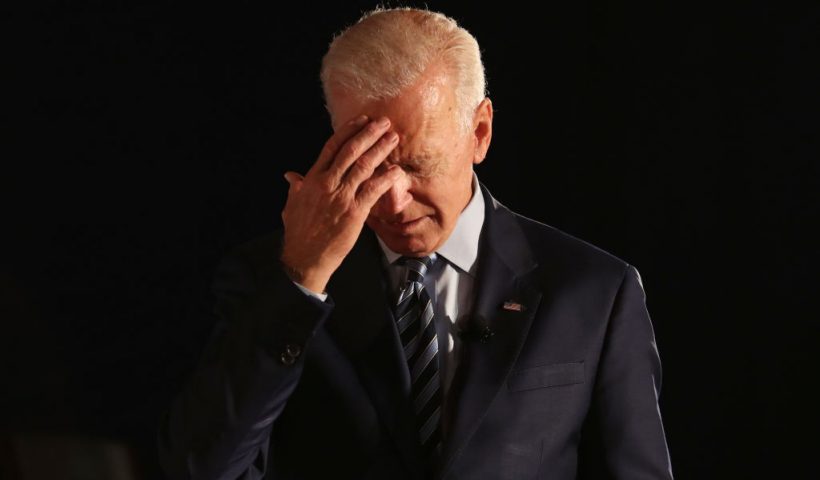 DES MOINES, IOWA - JULY 15: Democratic presidential candidate former U.S. Vice President Joe Biden pauses as he speaks during the AARP and The Des Moines Register Iowa Presidential Candidate Forum at Drake University on July 15, 2019 in Des Moines, Iowa. Twenty Democratic presidential candidates are participating in the forums that will feature four candidate per forum, to be held in cities across Iowa over five days. (Photo by Justin Sullivan/Getty Images)