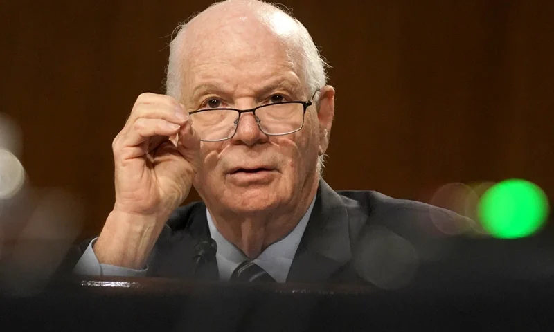 Secretary Of State Pompeo Testifies On Department's Budget Request Before Senate Foreign Relations Committee WASHINGTON, DC - JULY 30: Sen. Ben Cardin (D-Md.) asks a question to Secretary of State Mike Pompeo during a Senate Foreign Relations Committee hearing on July 30, 2020 to discuss the Trump administration's FY 2021 budget request for the State Department. (Photo by Greg Nash - Pool/Getty Images)