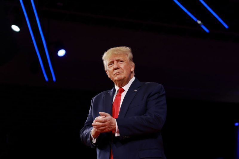 ORLANDO, FLORIDA - FEBRUARY 26: Former U.S. President Donald Trump speaks during the Conservative Political Action Conference (CPAC) at The Rosen Shingle Creek on February 26, 2022 in Orlando, Florida. CPAC, which began in 1974, is an annual political conference attended by conservative activists and elected officials. (Photo by Joe Raedle/Getty Images)