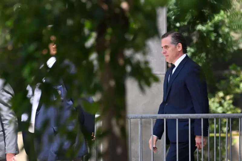 WILMINGTON, DELAWARE - JULY 26: Hunter Biden, son of U.S. President Joe Biden, departs the J. Caleb Boggs Federal Building and United States Courthouse on July 26, 2023 in Wilmington, Delaware. Biden pleaded not guilty to two misdemeanor tax charges in a deal with prosecutors to avoid prosecution on an additional gun charge. However, the federal judge overseeing the case unexpectedly delayed Biden's plea deal and deferred her decision until more information is put forth by both the prosecution and the defense. (Photo by Mark Makela/Getty Images)