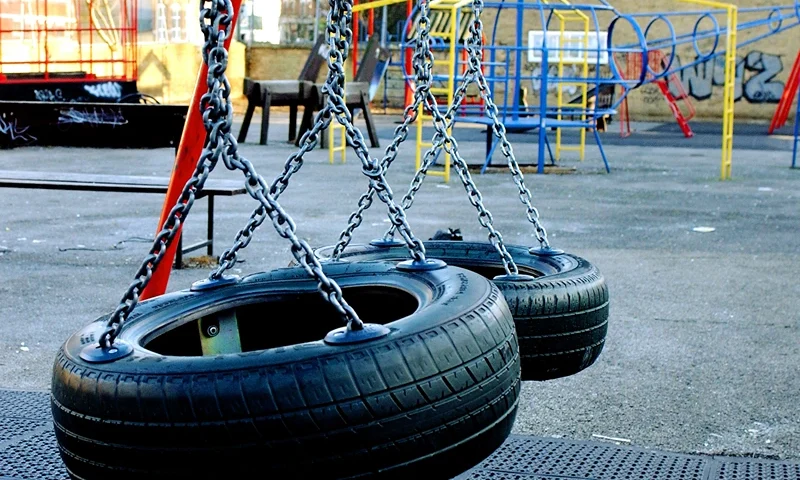 School Playing Grounds Being Sold Off LONDON - DECEMBER 18: A concrete surfaced playground is shown December 18, 2002 in London. School playing fields are being sold off at a rate of almost one a week despite government assurances that the Conservative policy of selling sports grounds would be reversed. (Photo by John Li/Getty Images)