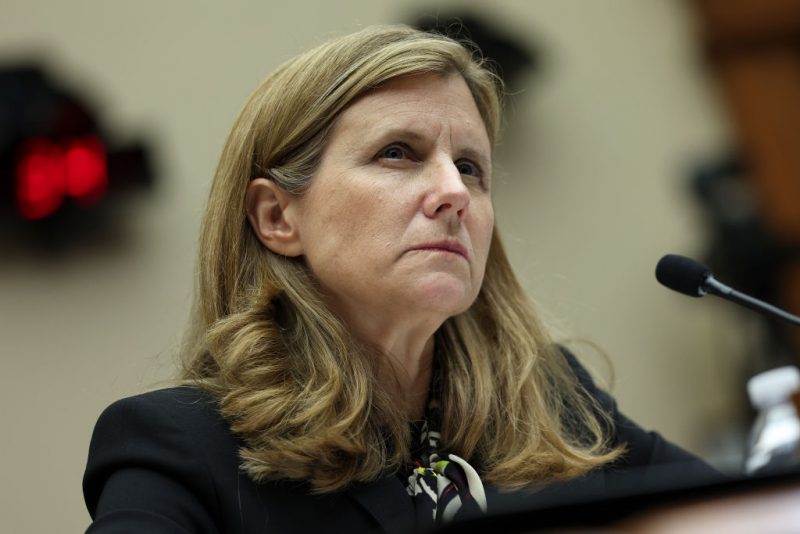 WASHINGTON, DC - DECEMBER 05: Liz Magill, President of University of Pennsylvania, testifies before the House Education and Workforce Committee at the Rayburn House Office Building on December 05, 2023 in Washington, DC. The Committee held a hearing to investigate antisemitism on college campuses. (Photo by Kevin Dietsch/Getty Images)