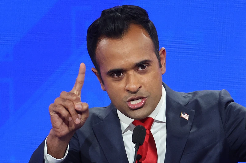 Fourth Republican Presidential Debate Held In Tuscaloosa, Alabama
TUSCALOOSA, ALABAMA - DECEMBER 06: Republican presidential candidateVivek Ramaswamy participates in the NewsNation Republican Presidential Primary Debate at the University of Alabama Moody Music Hall on December 6, 2023 in Tuscaloosa, Alabama. The four presidential hopefuls squared off during the fourth Republican primary debate without current frontrunner and former U.S. President Donald Trump, who has declined to participate in any of the previous debates. (Photo by Justin Sullivan/Getty Images)