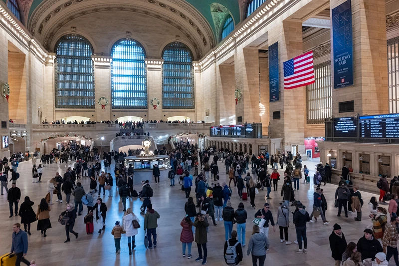 New York City Soaks In The Holiday Season
NEW YORK, NEW YORK - DECEMBER 22: People walk through Grand Central Terminal in midtown Manhattan only days before the Christmas holiday on December 22, 2023 in New York City. New York City has witnessed an influx of tourists and others coming to the city this holiday season to shop, eat and take in a show. The Port Authority of New York and New Jersey is expecting roughly 14 million travelers to pass through its airports, bridges and tunnels between Thursday, Dec. 21, and Jan. 2. (Photo by Spencer Platt/Getty Images)