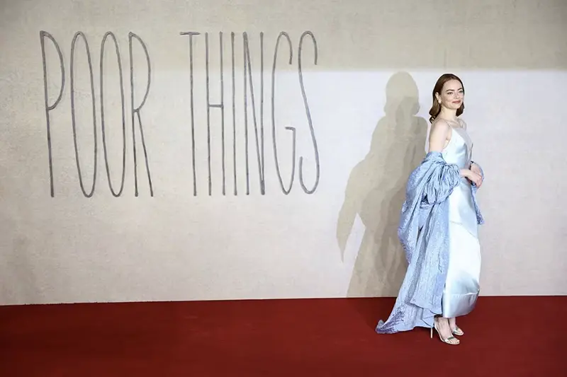 Cast member Emma Stone attends the red carpet for the premiere of the Venice Golden Lion-winning movie "Poor Things" at Barbican Centre in London, Britain, December 14, 2023. REUTERS/Hannah McKay