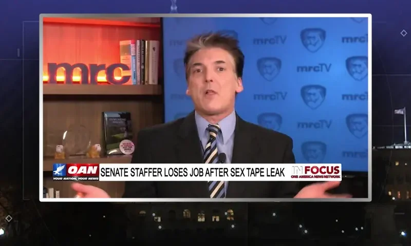 Video still from In Focus on One America News Network during an interview with the guest, Eric Scheiner.