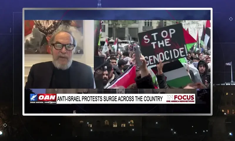 Video still from In Focus on One America News Network during an interview with the guest, David Horowitz.