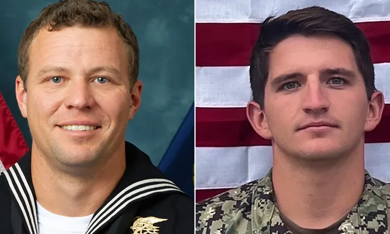 Navy Special Warfare Operation 1st Class Chris Chambers and Navy Special Warfare Operator 2nd Class Gage Ingram. (Photos via; Naval Special Warfare Command)