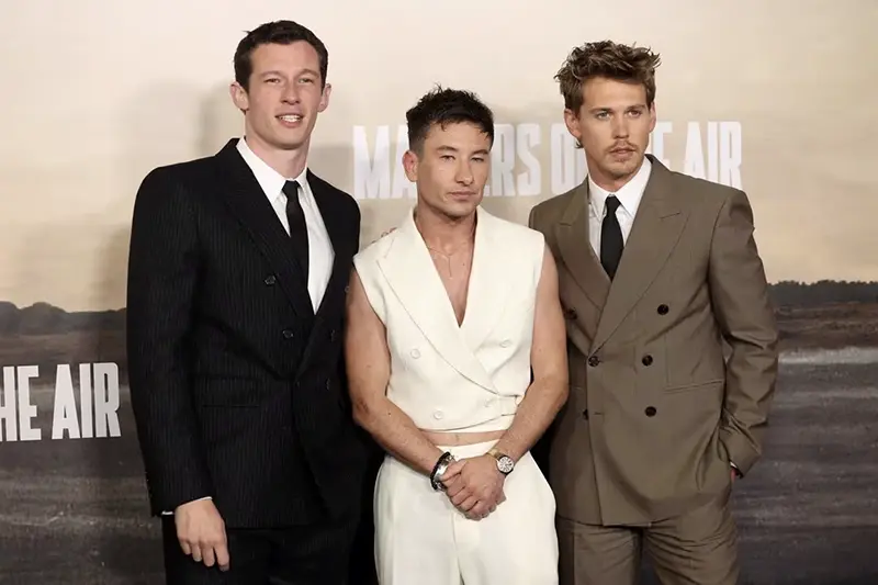 Cast members Callum Turner, Barry Keoghan and Austin Butler attend a premiere for the Apple TV+ series "Masters of the Air" in Los Angeles, California, U.S. January 10, 2024. REUTERS/Mario Anzuoni/File Photo