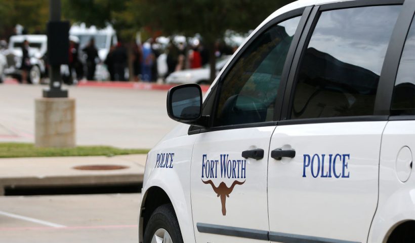 DALLAS, TX - OCTOBER 24: A Fort Worth Police car is parked outside the funeral service for Atatiana Jefferson on October 24, 2019, at Concord Church in Dallas, Texas. On October 12, 2019 Jefferson was at home with her nephew when Fort Worth police officer Aaron Y. Dean, who was responding to a non-emergency call, fired one shot through a window, killing her. Dean has since resigned from the department and been charged with murder. Some Fort Worth officers attended the funeral. (Photo by Stewart F. House/Getty Images)