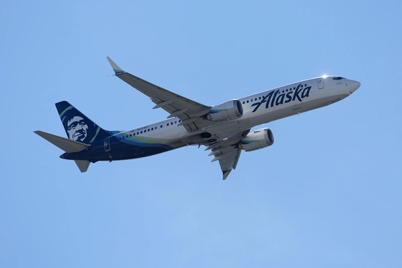 SAN FRANCISCO, CALIFORNIA - MARCH 07: An Alaska Airlines plane takes off from San Francisco International Airport on March 07, 2022 in San Francisco, California. Airline stocks fell sharply on Monday as jet fuel prices surged to their highest level in thirteen years hampering airline efforts to rebound from two years of the COVID-19 pandemic. (Photo by Justin Sullivan/Getty Images)