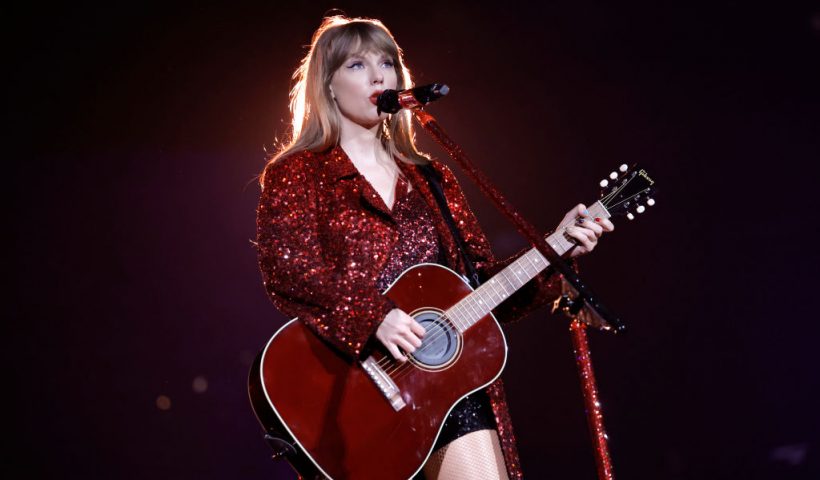 GLENDALE, ARIZONA - MARCH 17: Editorial use only and no commercial use at any time. No use on publication covers is permitted after August 9, 2023. Taylor Swift performs onstage for the opening night of "Taylor Swift | The Eras Tour" at State Farm Stadium on March 17, 2023 in Swift City, ERAzona (Glendale, Arizona). The city of Glendale, Arizona was ceremonially renamed to Swift City for March 17-18 in honor of The Eras Tour. (Photo by Kevin Winter/Getty Images for TAS Rights Management)